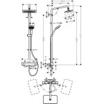 Душевая система наружного монтажа Hansgrohe Croma E 280 Showerpipe 27630000 Душевая система наружного монтажа Hansgrohe Croma E 280 Showerpipe 27630000